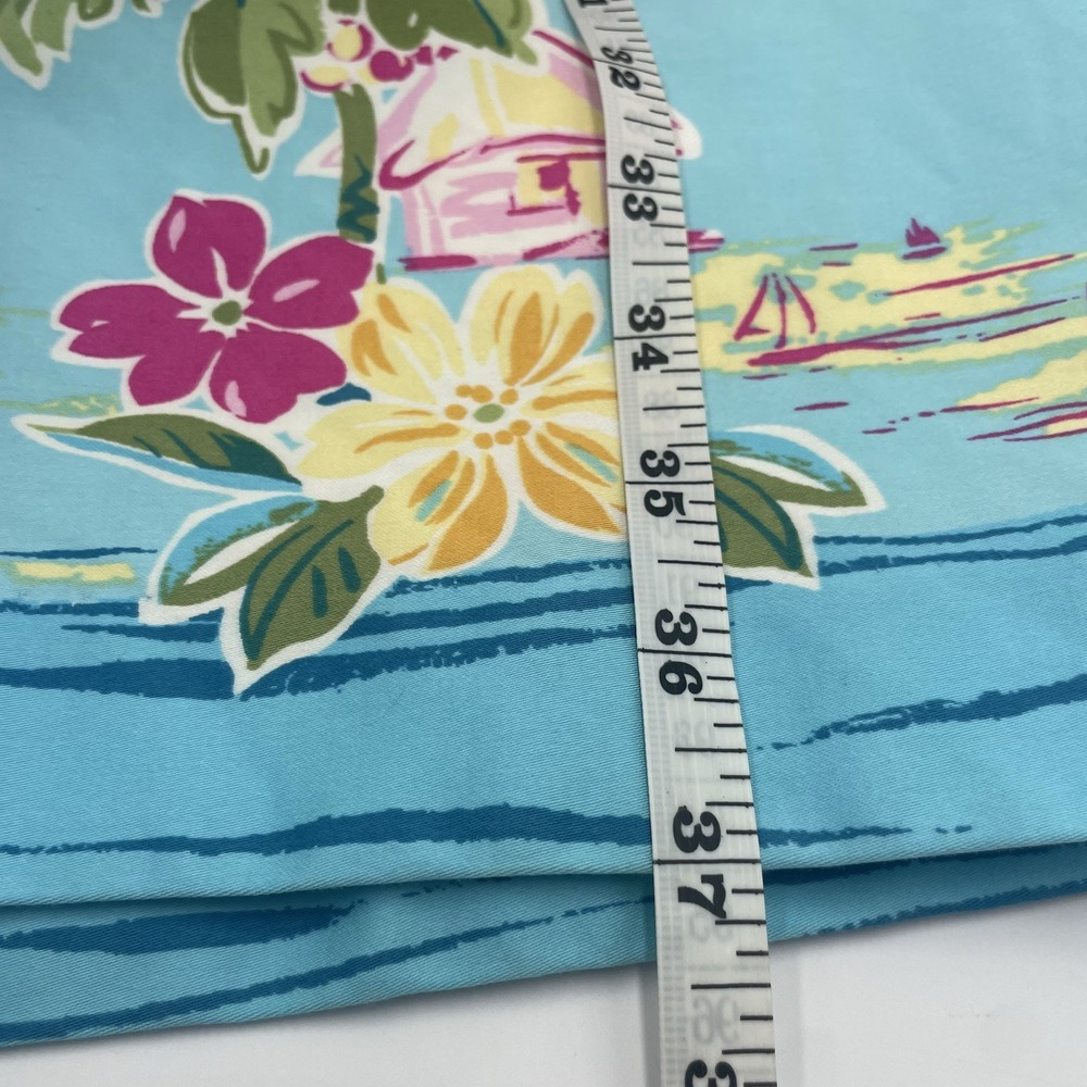 Women's Blue Halter Dress Size 4P Tropical Print Floral Vacation Cruise Hawaiian - Picture 14 of 14